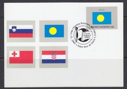 United Nations New York 2001 Flag Palau 1v Maximum Card (35429J) - Cartes-maximum