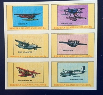 BERNERA Islands  Avion, Avions, Plane  Feuillet 6 Valeurs Non Dentelé, Imperforate ** MNH - Aerei