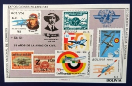 BOLIVIE Avion, Avions, Plane, Santos Dumont Rafael Panon Lufthansa, Bolivie Histoire. MICHEL BF 82 °* MNH - Aerei