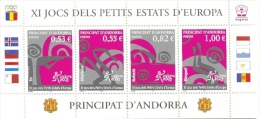 ANDORRA FRANCESA 2005 - JOCS DELS PETITS ESTATS  - 1 BLOCK YVERT Nº 609-612 - Unused Stamps