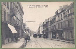 CPA - HAUTS DE SEINE - BOULOGNE SUR SEINE - AVENUE J.B. CLÉMENT - Animation, Tramway Ligne 16, Commerces - EM / 3477 - Boulogne Billancourt