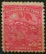 CU BA 1914 Map Of Cuba. USADO - USED. - Oblitérés