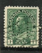Canada 1911 1 Cent King George V Admiral Issue #104xx  Bell Telephone Perfin - Perfin