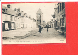 80 SAINT VALERY Sur SOMME Cpa Animée La Place Saint Martin        101 LL - Saint Valery Sur Somme