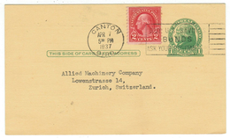 Etats-Unis // USA// Entier Postal Pour La Suisse Au Départ De Canton Le 07.04.1937 - 1921-40