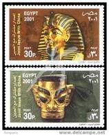 2001 EGYPT-CHINA Ancient Gilded And Gold Masks 2V - Ungebraucht