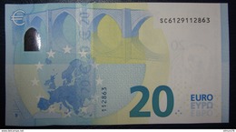 20 EURO S006F4 Draghi Italy Ch 12 Serie SC  Perfect UNC - 20 Euro