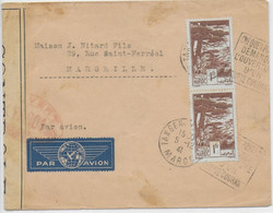 MAROC - 1941 - ENVELOPPE Par AVION De TANGER Avec DAGUIN + CENSURE => MARSEILLE - Lettres & Documents