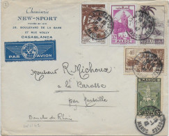 MAROC - 1942 - ENVELOPPE Par AVION De CASABLANCA => MARSEILLE - Storia Postale