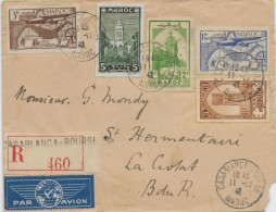 MAROC - 1941 - ENVELOPPE RECOMMANDEE Par AVION De CASABLANCA => LA CIOTAT - Storia Postale