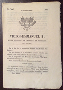 REGNO DI SARDEGNA  1850 DECRETO VITTORIO EMANUELE II SULLE POSTE IN FRANCESE STAMPATO TIP. CHAMBERY - Décrets & Lois