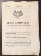 REGNO DI SARDEGNA  1850 DECRETO VITTORIO EMANUELE II SULLE POSTE IN FRANCESE STAMPATO TIP. CHAMBERY - Décrets & Lois