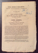 REGNO DI SARDEGNA  1847   DECRETO DI CARLO ALBERTO CON DISPOSIZIONI A BENEFICIO DEI POVERI... - Décrets & Lois