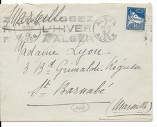 ALGERIE - 1928 - ENVELOPPE Avec MECA De ALGER => ST BARNABE - Lettres & Documents