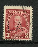 Canada 1935 3 Cent George V Pictorial Issue 219xx  Ontario Government Perfin - Perforiert/Gezähnt