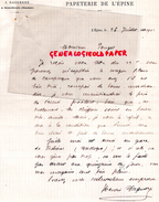 16 - ST  SAINT SEVERIN-  LETTRE MANUSCRITE SIGNEE  PAPETERIE IMPRIMERIE DE L' EPINE - J. DAGUERRE 1902 - Imprenta & Papelería