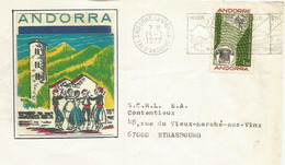 ANDORRA. Lettre D'Andorre Adressée à Strasbourg En 1977 - Storia Postale