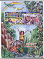 INDIA 2015 Children's Day Rainbow Birds Paintings Trees Miniature Souvenir Sheet MNH - Marionetten