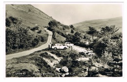 RB 1144 - Real Photo Postcard - Cars On Road By The Falls - Llanrhaead Denbighshire Wales - Denbighshire