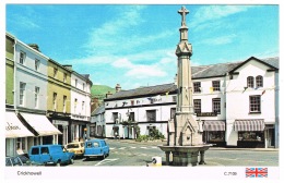 RB 1144 - Postcard - Cars & Fountain Crickhowell - Breconshire Wales - Breconshire