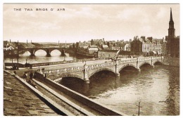 RB 1145 - Early Postcard - The Twa Brigs O' Ayr - Ayrshire Scotland - Ayrshire