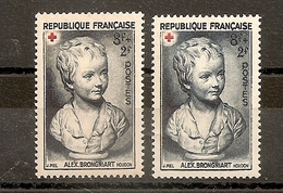 VARIETE  N 876 ** - 1 TB DE COULEUR BLEUE AU LIEU DE BLEUE GRIS    -TRES VISIBLE AU SCANN - Unused Stamps
