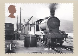 Carte Britannique Neuve, Locomotive à Vapeur écossaise (issued By Royal Mail On 8 March 2012 - Stations With Trains