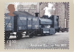 Carte Britannique Neuve, Locomotive à Vapeur écossaise (issued By Royal Mail On 8 March 2012) - Stations With Trains