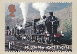 Carte Britannique Neuve, Locomotive à Vapeur écossaise (issued By Royal Mail On 8 March 2012) - Stations With Trains