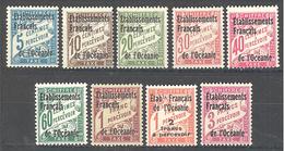 Oceanie: Yvert N° Taxe 1/9* - Timbres-taxe