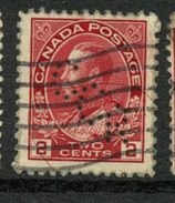 Canada 1911 2 Cent George V Admiral Issue 106xx  Canadian Consolodated Rubber Co - Perfins