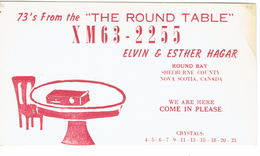 Old QSL From Elvin & Esther Hagar, The Round Table Ronde, Round Bay, Shelburne County, NS Canada (1967) - CB