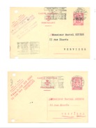 Lot De 2 Cartes Postales Pré Imprimées - Ets S. VAN BERG , Meubles,... à BRUXELLES 1946 (k) - Drogenbos