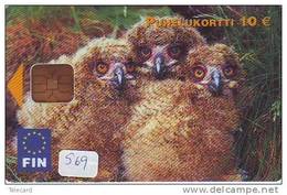 Telecarte HIBOU (569) Chouette Owl Uil Eule Buho  Oiseau - Bird Phonecard Finland - Vogel - Eagles & Birds Of Prey