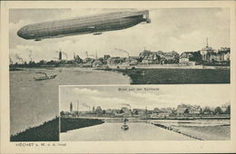 AK Frankfurt-Höchst Mit Zeppelin, Um 1920 (145) - Frankfurt A. Main