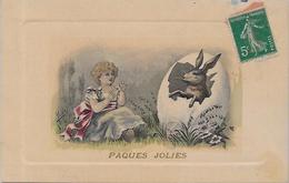 CPA Lapin Bunny Rabbit Circulé Fantaisie Pâques Type Vienne Par Mille Collection Idéale 76 - Other & Unclassified
