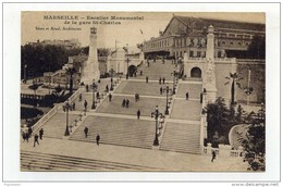 CP , 13 , MARSEILLE , Escalier Monumental De La Gare Saint-Charles - Estación, Belle De Mai, Plombières