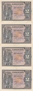 CUARTETO CORRELATIVO DE ESPAÑA DE 2 PTAS  DEL AÑO 1938 SERIE D SIN CIRCULAR-UNCIRCULATED (BANKNOTE) (manchitas) - 1-2 Pesetas