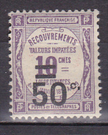 N° 51 Taxes 50 C.s10c Violet : Timbre Neuf Légère Trace De  Charnière Impéccable - 1859-1959 Nuovi