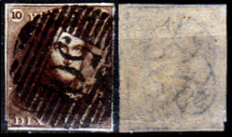 Belgio-127 - 1849: Yvert & Tellier N. 1a (o) Used - Senza Difetti Occulti. - 1849 Hombreras