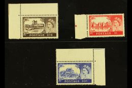 1955  (wmk St Edward's Crown) Waterlow Castles Set To 10s, SG 536/38, Never Hinged Mint Marginal Examples. (3... - Altri & Non Classificati