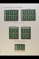 1952-1960 1½d GREEN BOOKLET PANES.  SPECIALIZED NEVER HINGED MINT COLLECTION Of All Different Complete... - Sonstige & Ohne Zuordnung