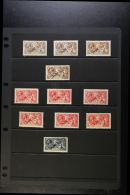 1913-19 FRESH MINT "SEAHORSES" ASSEMBLY  Includes 2s6d X4 With DLR Yellow-brown Shade And Bradbury Two Different... - Unclassified
