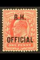 OFFICIAL  1902 1d Scarlet, "R.H. OFFICIAL" Ovpt (Royal Household), SG O91, Fine Mint. For More Images, Please... - Unclassified