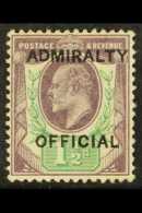 ADMIRALTY OFFICIAL  1903 1½d Dull Purple And Green, SG O103, Very Fine Lightly Hinged Mint. For More... - Unclassified