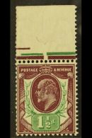 1911-13  1½d Deep Plum And Deep Green Somerset House, SG Spec M10(6), Never Hinged Mint With Sheet Margin... - Unclassified
