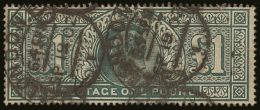 1902-10  £1 Dull Blue-green KEVII De La Rue Printing, SG 266, Good Used With "London" Hooded Cds's, Minor... - Unclassified