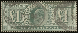 1902  £1 Dull Blue- Green De La Rue, SG 266, Used With Light Registered Oval Cancellations, Good Original... - Ohne Zuordnung