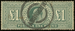 1902  £1 Dull Blue Green SG 266, With Neat Guernsey Circular Cancel, Minor Faults.  For More Images, Please... - Unclassified