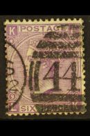 1870  6d Mauve, Plate 9, SG 109, Fine Used With Good Colour Bearing "447" Leeds Duplex Cancel For More Images,... - Other & Unclassified